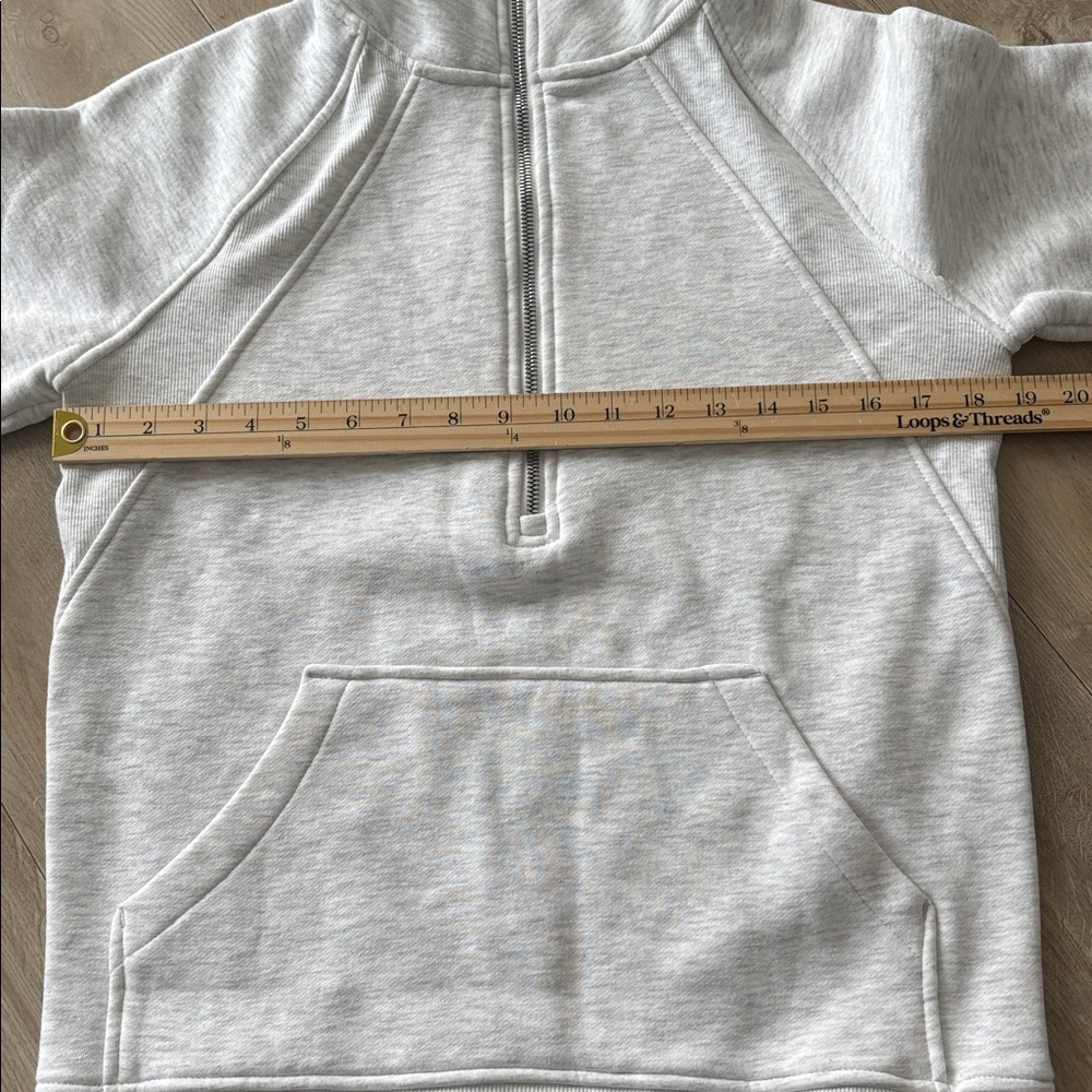 NWOT Danskin Light Heathered Grey 12 Zip Sweater Size XS 19” ptp - Picture 2 of 7